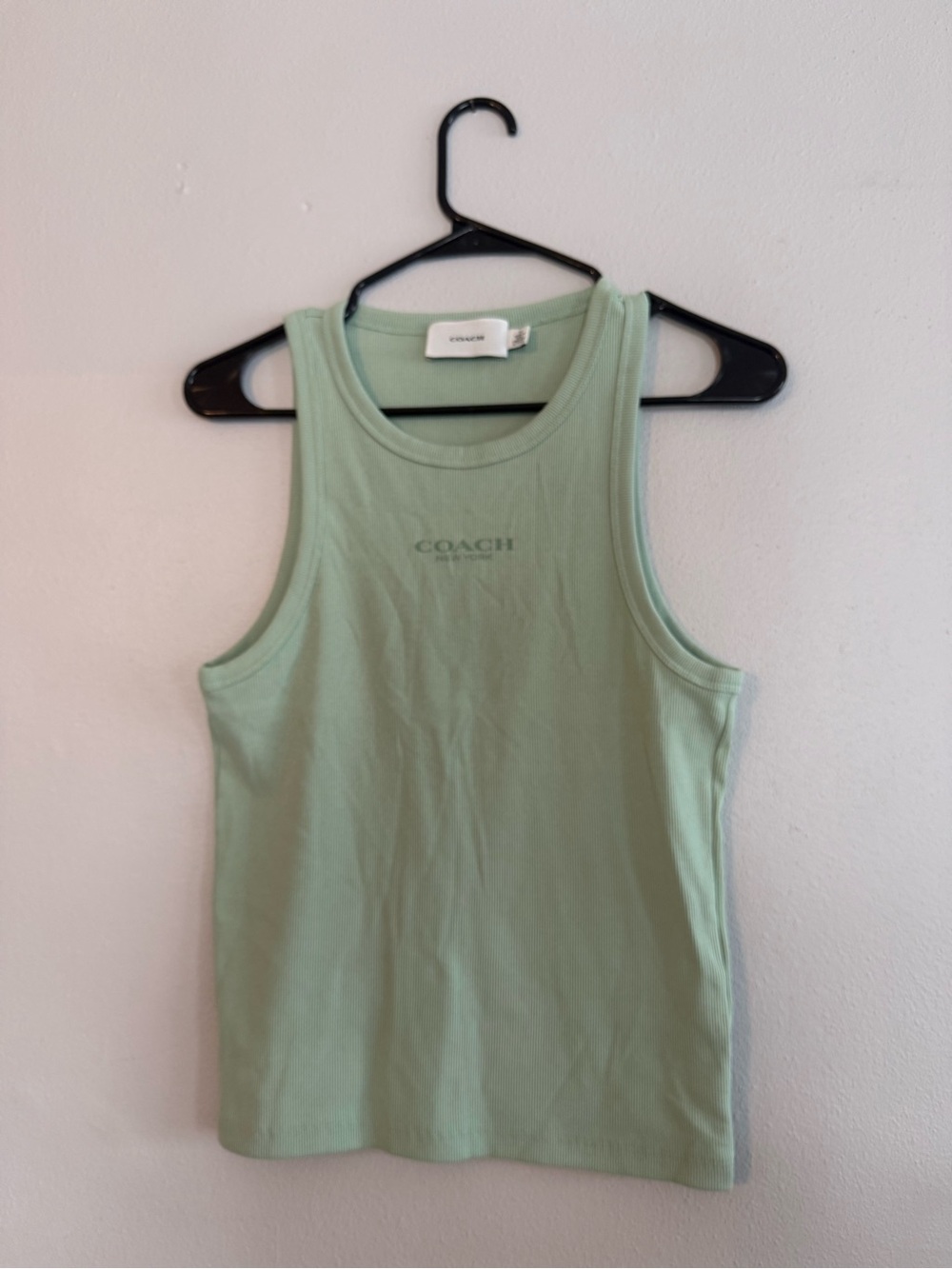 Coach New York Ribbed Tank Top Mint Green - Size M